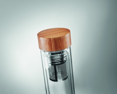 Logo trade promotional items picture of: Double wall glass bottle 400ml München